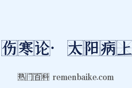伤寒论·太阳病上是什么意思的图片